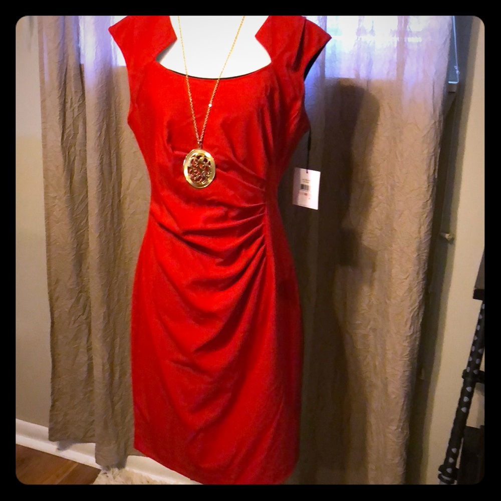 Calvin Klein Red Sleeveless Dress 10